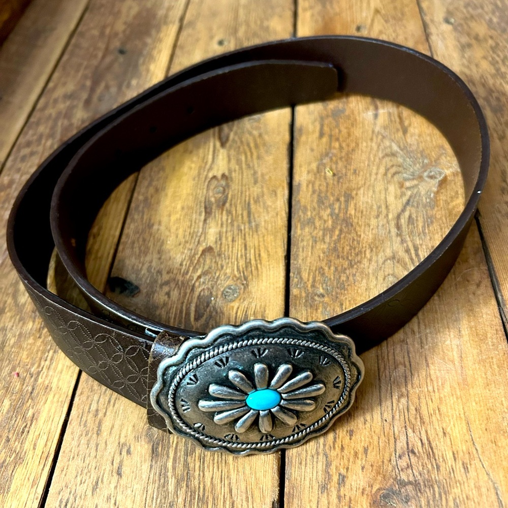 Brown Leather Belt , size is 37 inches long